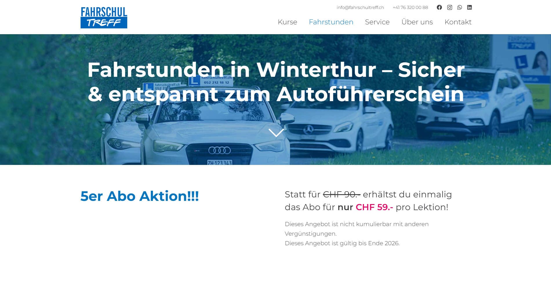 Website Redesign für Fahrschule Schweiz